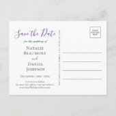 Elegant Dusty Blue Floral sla de datum op Uitnodiging Briefkaart (Achterkant)