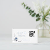 Elegant Dusty Blue Floral Spring Bloom Wedding Informatiekaartje (Staand voorkant)