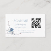 Elegant Dusty Blue Floral Spring Bloom Wedding Informatiekaartje (Voorkant)