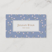 Elegant Dusty Blue Floral Visitekaartje (Voorkant)