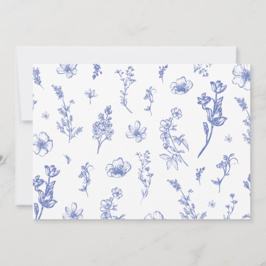 Elegant Dusty Blue Floral Vrijgezellenfeest Bedankkaart (Achterkant)