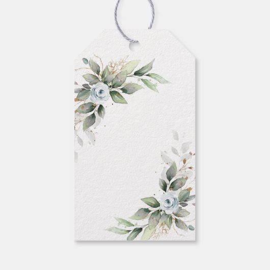 Elegant Dusty Blue Floral Vrijgezellenfeest dank u Cadeaulabel (Achterkant)