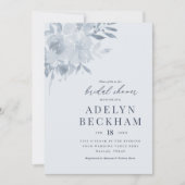 Elegant Dusty Blue Floral Vrijgezellenfeest Kaart (Voorkant)