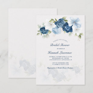 Elegant Dusty Blue Floral Vrijgezellenfeest Kaart