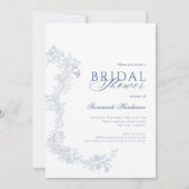 Elegant Dusty Blue Floral Vrijgezellenfeest Kaart (Voorkant)