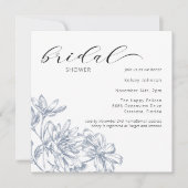 Elegant Dusty Blue Floral Vrijgezellenfeest Kaart (Voorkant)