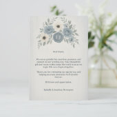 Elegant Dusty Blue Floral Wax Seal Wedding Bedankkaart (Staand voorkant)