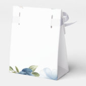 Elegant Dusty Blue Floral Weddenschap Bedankt Bedankdoosjes (Achterkant)