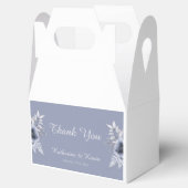 Elegant Dusty Blue Floral Wedding Bedankdoosjes (Geopend)