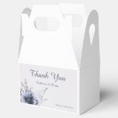 Elegant Dusty Blue Floral Wedding Bedankdoosjes (Geopend)