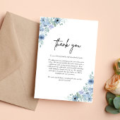 Elegant Dusty Blue Floral Wedding Bedankkaart