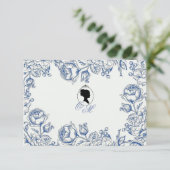 Elegant Dusty Blue Floral Wedding Bedankkaart (Staand voorkant)