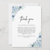 Elegant Dusty Blue Floral Wedding Bedankkaart (Voorkant)