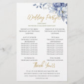 Elegant Dusty Blue Floral Wedding Ceremony Program (Achterkant)