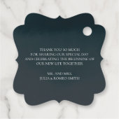 Elegant Dusty Blue Floral Wedding Dank u Bedankjes Labels (Achterkant)