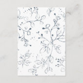 Elegant Dusty Blue Floral Wedding Enclosure Card Informatiekaartje (Achterkant)