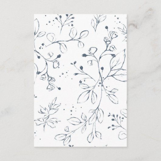 Elegant Dusty Blue Floral Wedding Enclosure Card Informatiekaartje (Achterkant)