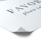Elegant Dusty Blue Floral Wedding Favors Sign Poster (Hoek)