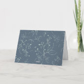Elegant Dusty Blue Floral Wedding Folded Bedankkaart (Achterkant)