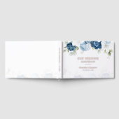 Elegant Dusty Blue Floral Wedding Gastenboek (Volledig)