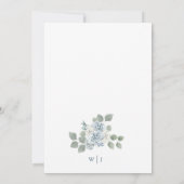 Elegant Dusty Blue Floral Wedding Invitation Kaart (Achterkant)