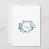 Elegant Dusty Blue Floral Wedding Invitation Kaart (Achterkant)