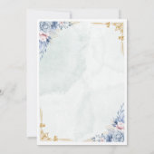Elegant Dusty Blue Floral Wedding Invitation  Kaart (Achterkant)