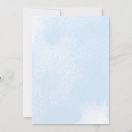 Elegant Dusty Blue Floral Wedding Invitation Kaart (Achterkant)