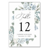 Elegant Dusty Blue Floral Wedding Kaart (Voorkant)