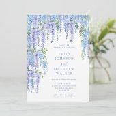 Elegant Dusty Blue Floral Wedding Kaart (Staand voorkant)