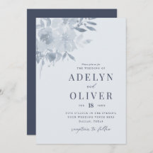 Elegant Dusty Blue Floral Wedding