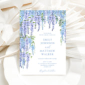 Elegant Dusty Blue Floral Wedding Kaart