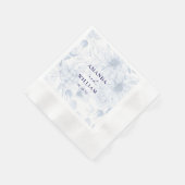 Elegant Dusty Blue Floral Wedding Napkin Servet (Hoek)