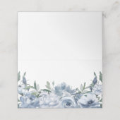 Elegant Dusty Blue Floral Wedding Plaatskaartje (Buitenkant ongevouwen)