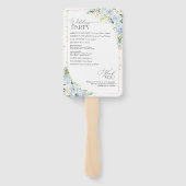 Elegant Dusty Blue Floral Wedding Program Handwaaier (Achterkant)