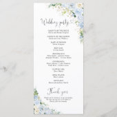 Elegant Dusty Blue Floral Wedding Program Programmakaart (Achterkant)