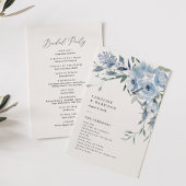 Elegant Dusty Blue Floral Wedding Programme