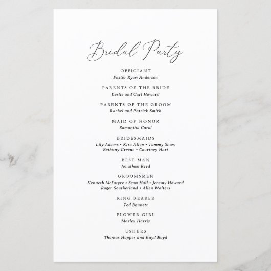 Elegant Dusty Blue Floral Wedding Programme (Achterkant)