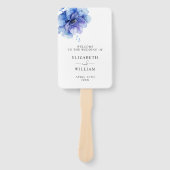 Elegant Dusty Blue Floral Wedding Programme Handwaaier (Voorkant)