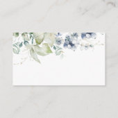 Elegant Dusty Blue Floral Wedding Reception Informatiekaartje (Achterkant)