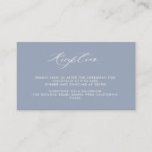 Elegant Dusty Blue Floral Wedding Reception Informatiekaartje (Voorkant)