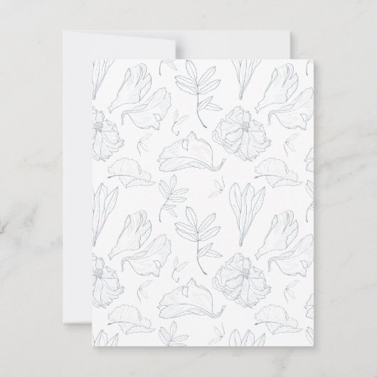 Elegant Dusty Blue Floral Wedding Rehearsal Dinner Kaart (Achterkant)