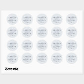 Elegant Dusty Blue Floral Wedding Ronde Sticker (Vel)