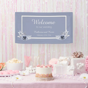Elegant Dusty Blue Floral Wedding Spandoek