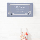 Elegant Dusty Blue Floral Wedding Spandoek (Insitu)