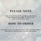 Elegant Dusty Blue Floral Wedding Table Place Card Kaart