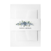 Elegant Dusty Blue Floral Wedding  Uitnodigingen Wikkel (Voorkant Voorbeeld)