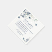 Elegant Dusty Blue Floral Winter Wedding FUN FACTS Servet (Hoek)