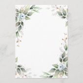 Elegant Dusty Blue Flowers Greenery Wedding Save The Date (Achterkant)