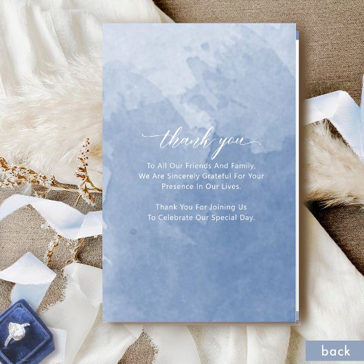 Elegant Dusty Blue Folded Wedding Ceremony Program